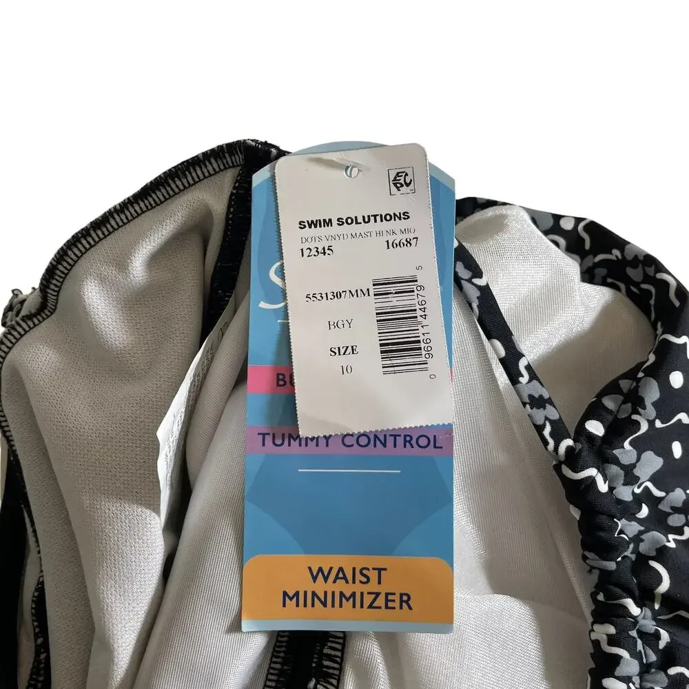 NWT SWIM SOLUTIONS Floral Tummy Control One Piece Swimsuit Bathing Suit 10 Pool - Picture 11 of 11